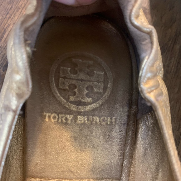 Tory Burch Womens 9 Solid Gold Ballet Flats Rough - Picture 8 of 13
